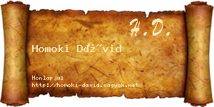 Homoki Dávid névjegykártya